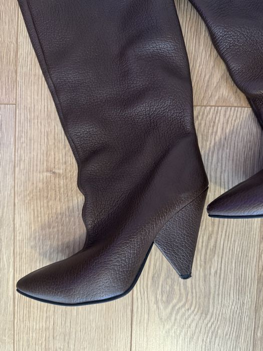 Cizme piele 39, maro, foarte inalte