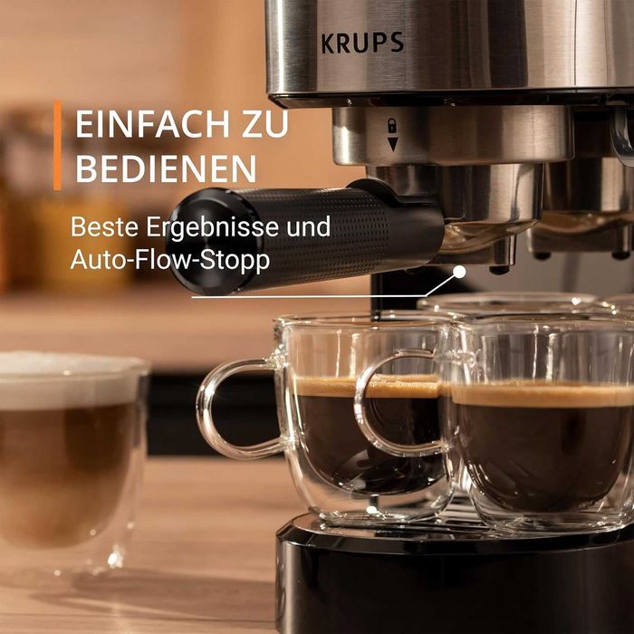 Еспресо машина Krups Virtuoso Essential XP441810, 15 бара, Компактен