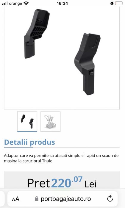 Adaptori Thule pentru scoici Maxi-Cosi, Cybex, BeSafe si Nuna