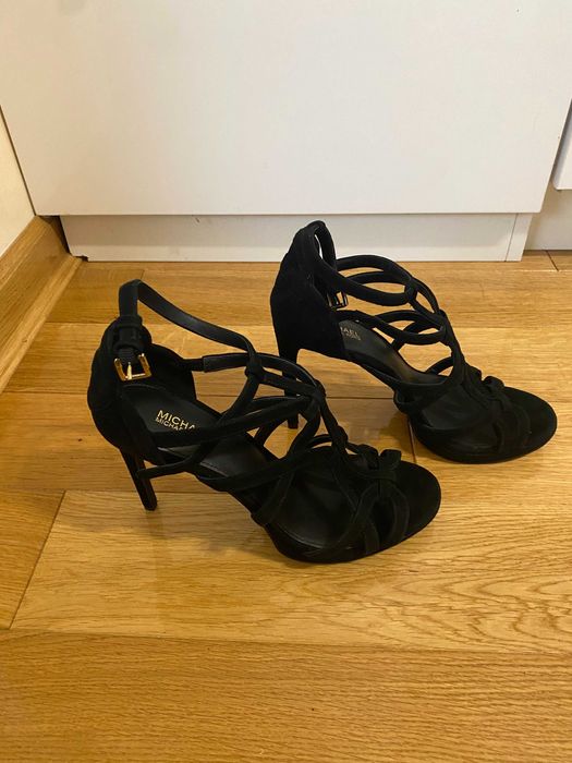 Sandale piele intoarsa, cu toc si barete, Michael Kors, Marimea 38