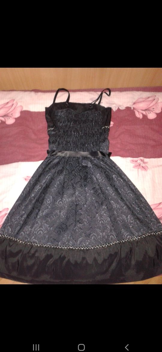 Rochie elegantă S bumbac negru (Italy)