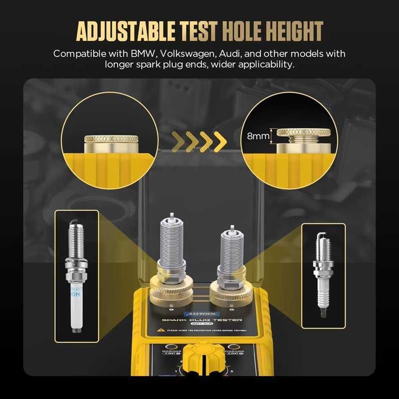Тестер за свещи AUTOOL SPT105, 0-6000RPM с регулируема височина