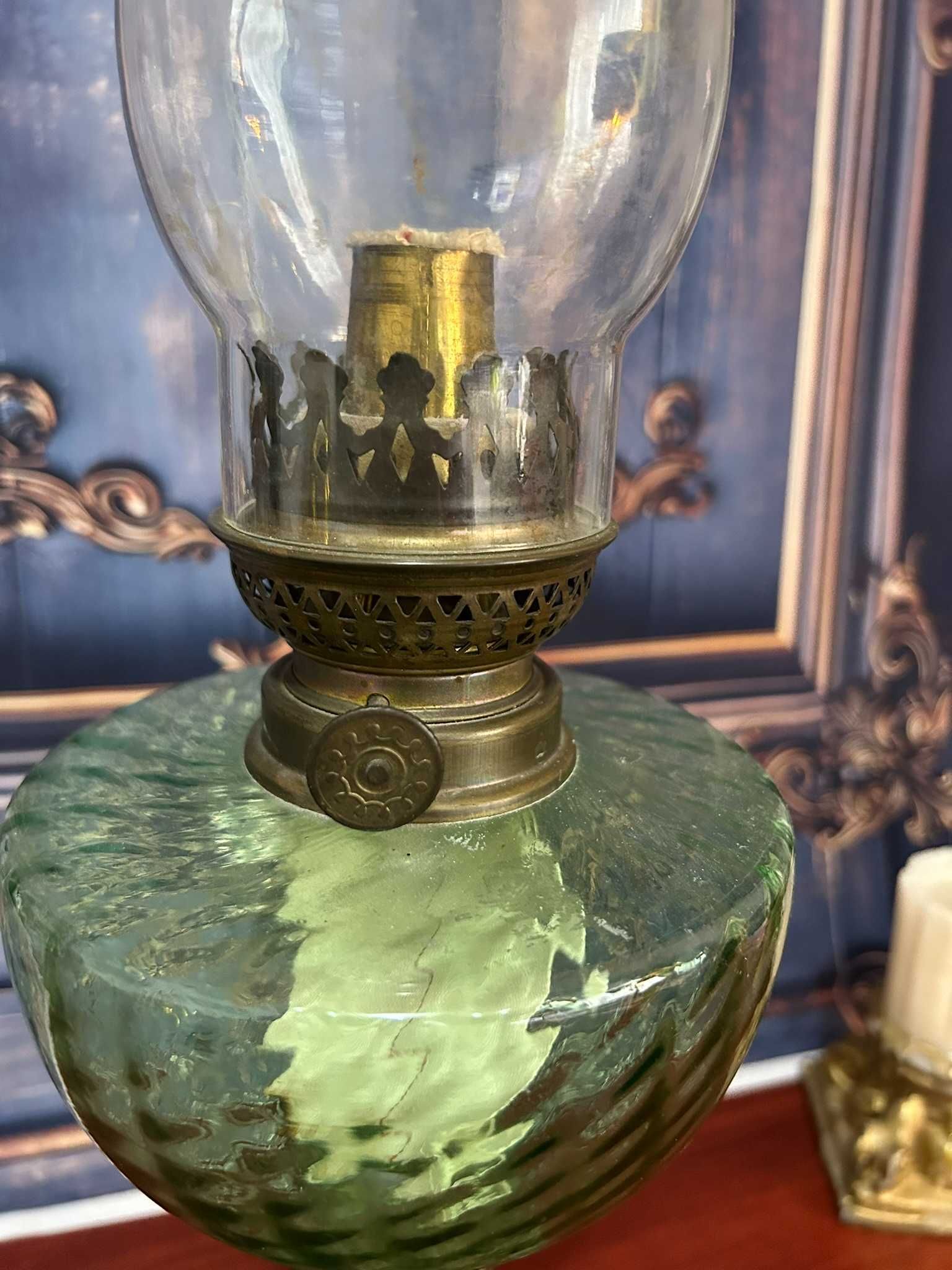 DN566 Lampa pe gaz masiv picior cu sticla de 5cm(crapatura) 1,6kg 35h