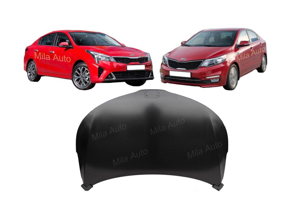 Капот Акцент Солярис Киа Рио (бампер, фара, решетка)