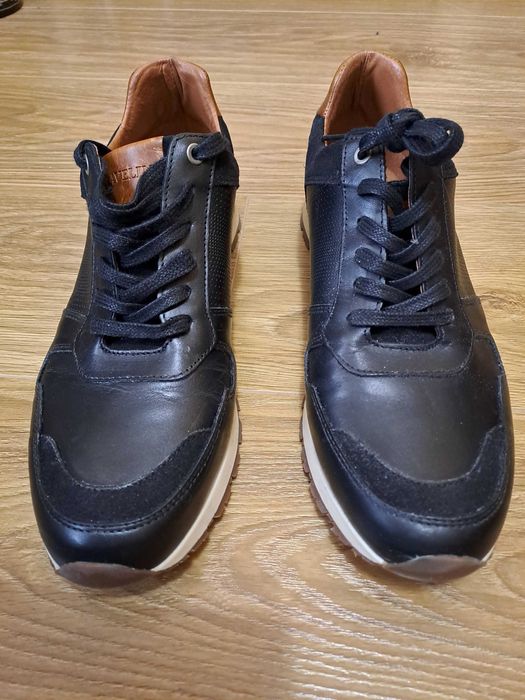 Мъжки обувки от естествена кожа, тъмносини, размер 46 - НОВИ
