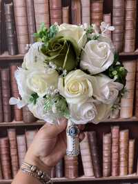 Buchet trandafiri sapun pentru nunta sau cununie, pentru mireasa sa