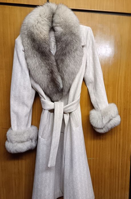 Палто алпака с лисица естествен косъм