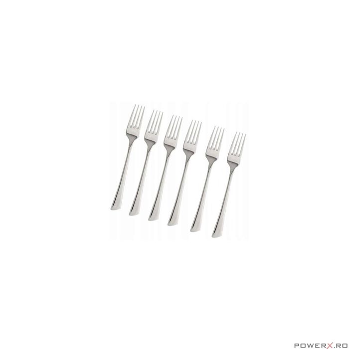 Furculite pentru masa din inox, set 6 elemente, finisaj lucios,
