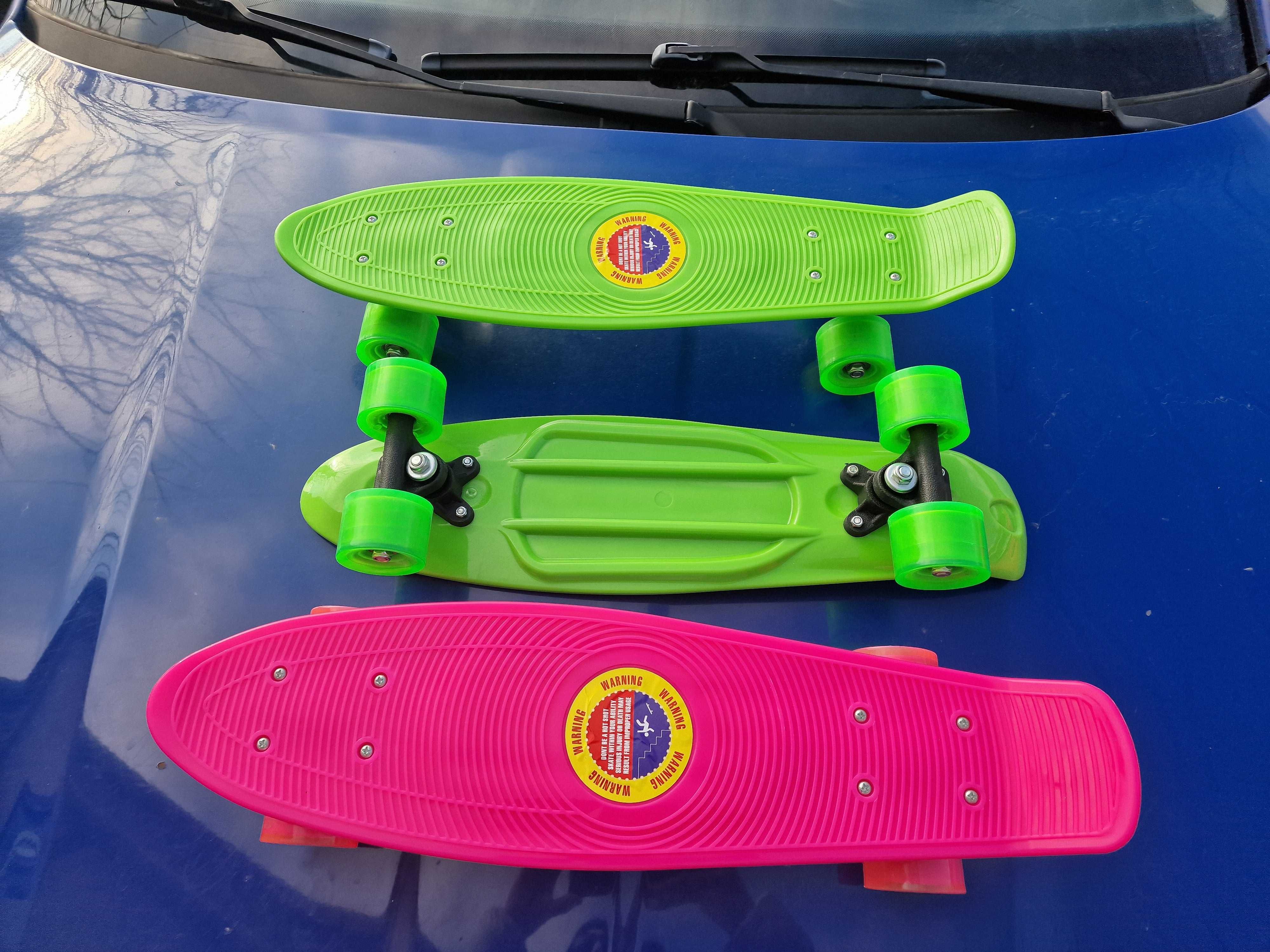 Skateboard copii, Polipropilena verde/roz