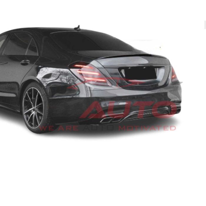 Лип спойлер за багажник Mercedes W222 (2013–2020), черен гланц, мерц