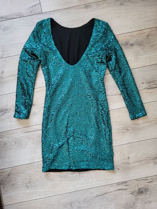 Rochie turcoaz cu paiete