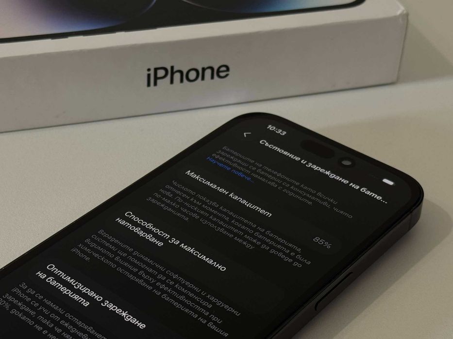 Бартер! Като НОВ! iPhone 14 Pro Space Black (Черен) 85% Батерия.