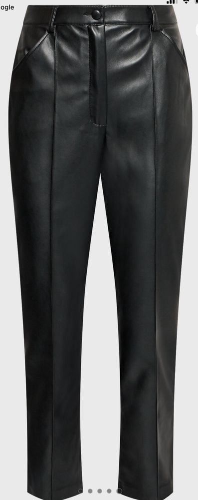 Pantaloni Sisley eleganti faux leather, talie inalta