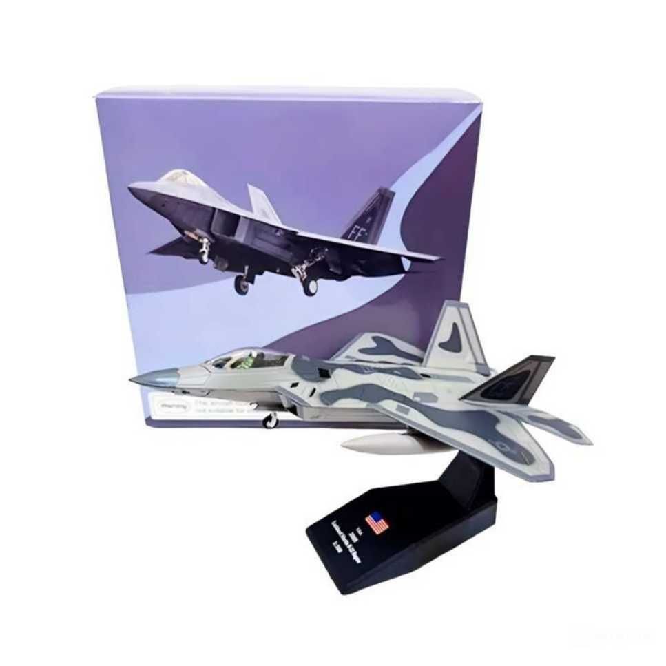 Macheta avion metalica Lockheed Martin F-22 Raptor 1:100 18cm