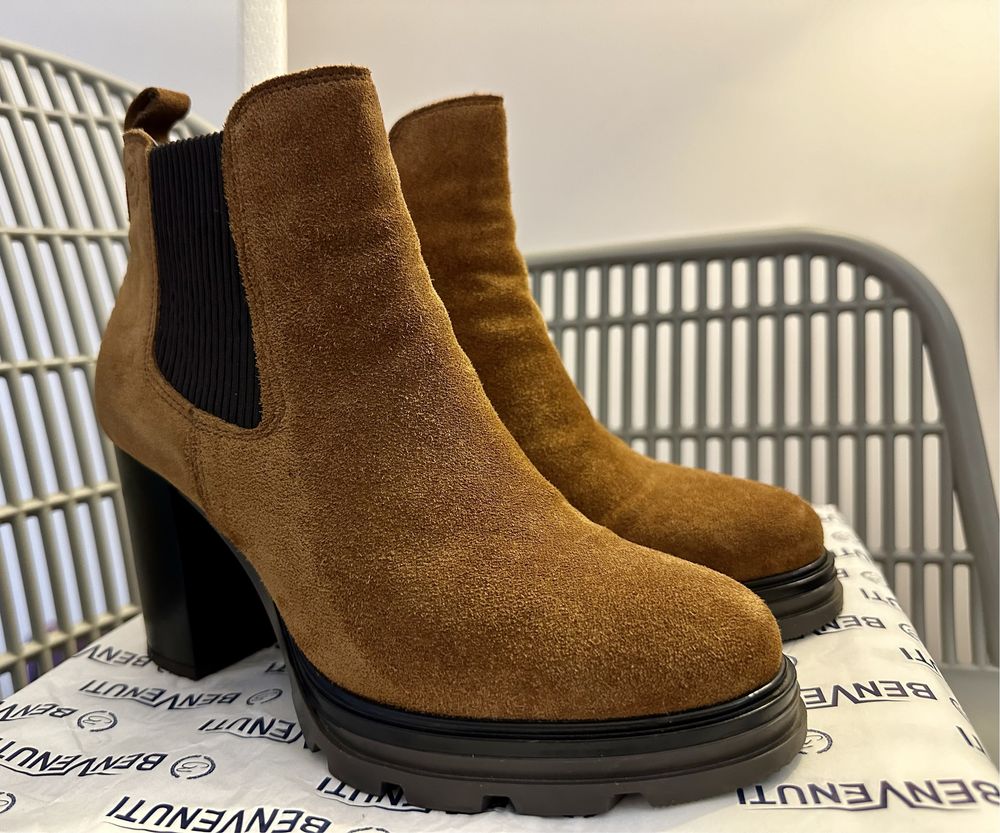 Botine damă Benvenuti din piele întoarsă