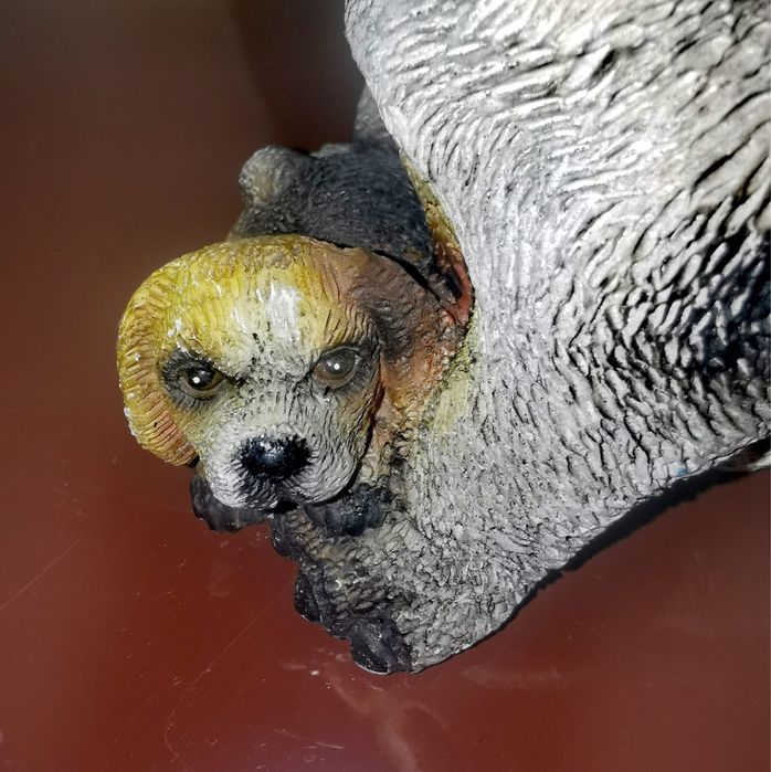 Антикварна фигура на куче Бийгъл много реалистичен модел смола 15х15см