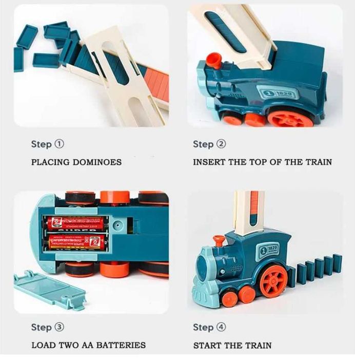 Trenulet electric cu piese Domino, Eliberare automata a pieselor