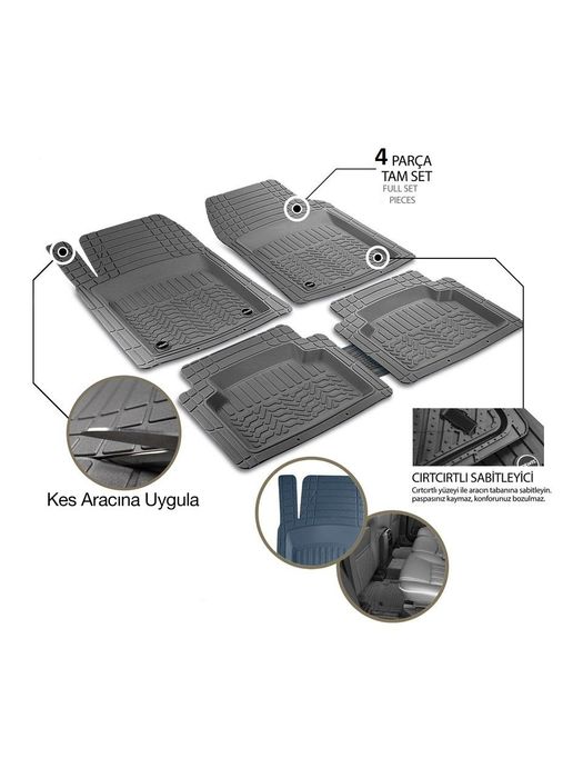 стелки гумени за кола универсални , тип леген черни promats ...