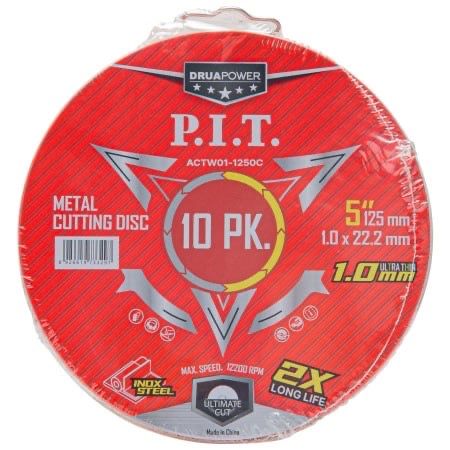 Диск отрезной по металлу и нерж. стали P.I.T. DRUA ACTW01-1250C 10шт