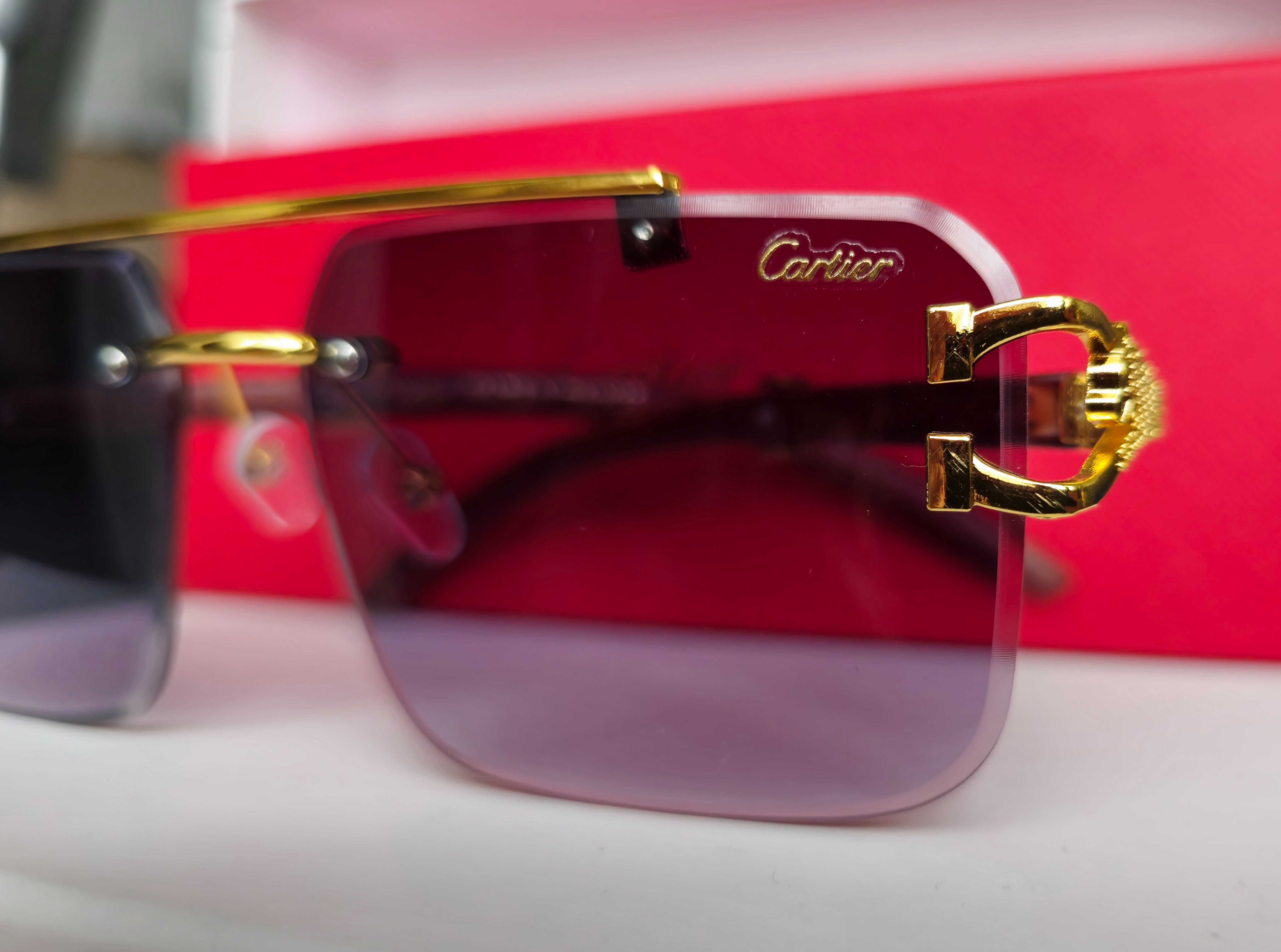 Ochelari de soare Cartier Leopard mov