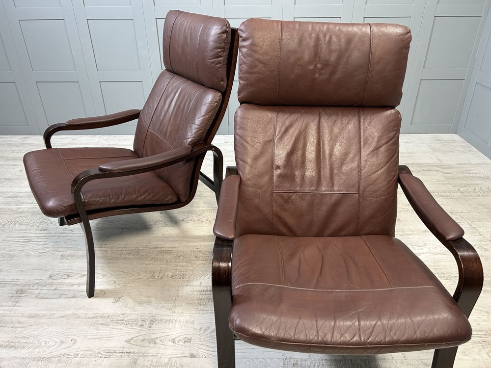 Скандинавски кресла, естествена кожа Д819