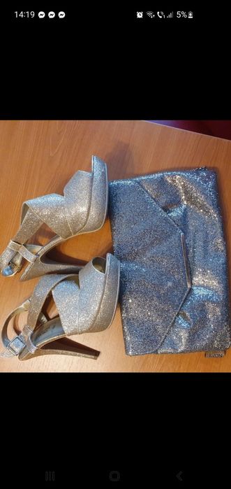 Set elegant sandale si plic de seara