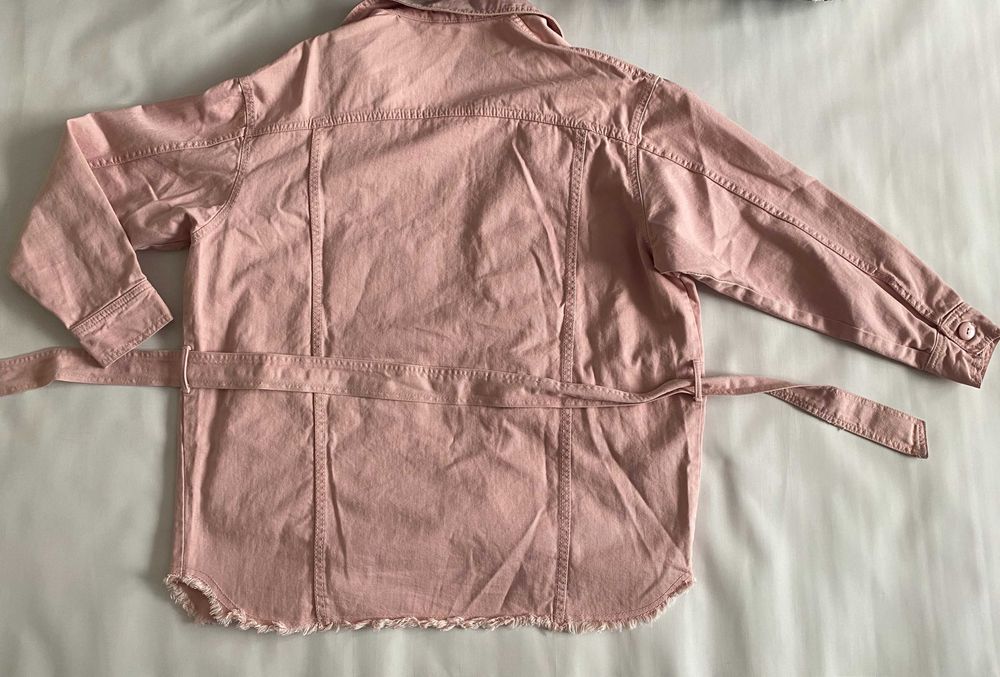 Jacheta  dama, denim roz, supradimensionata, marimea M-L