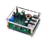 DC 7V-60V към 5V 5A модул с 4 USB изхода и акрилен корпус