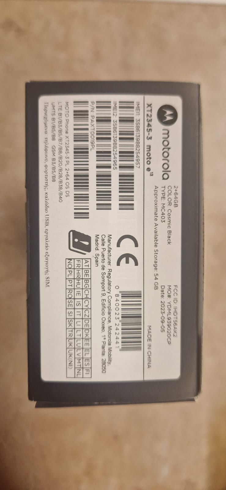 Motorola e13 nou in cutie