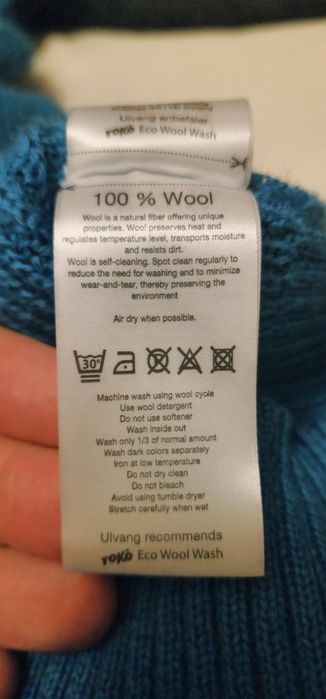 Pulover din 100% lănă de oaie merino Ulvang marimea L unisex