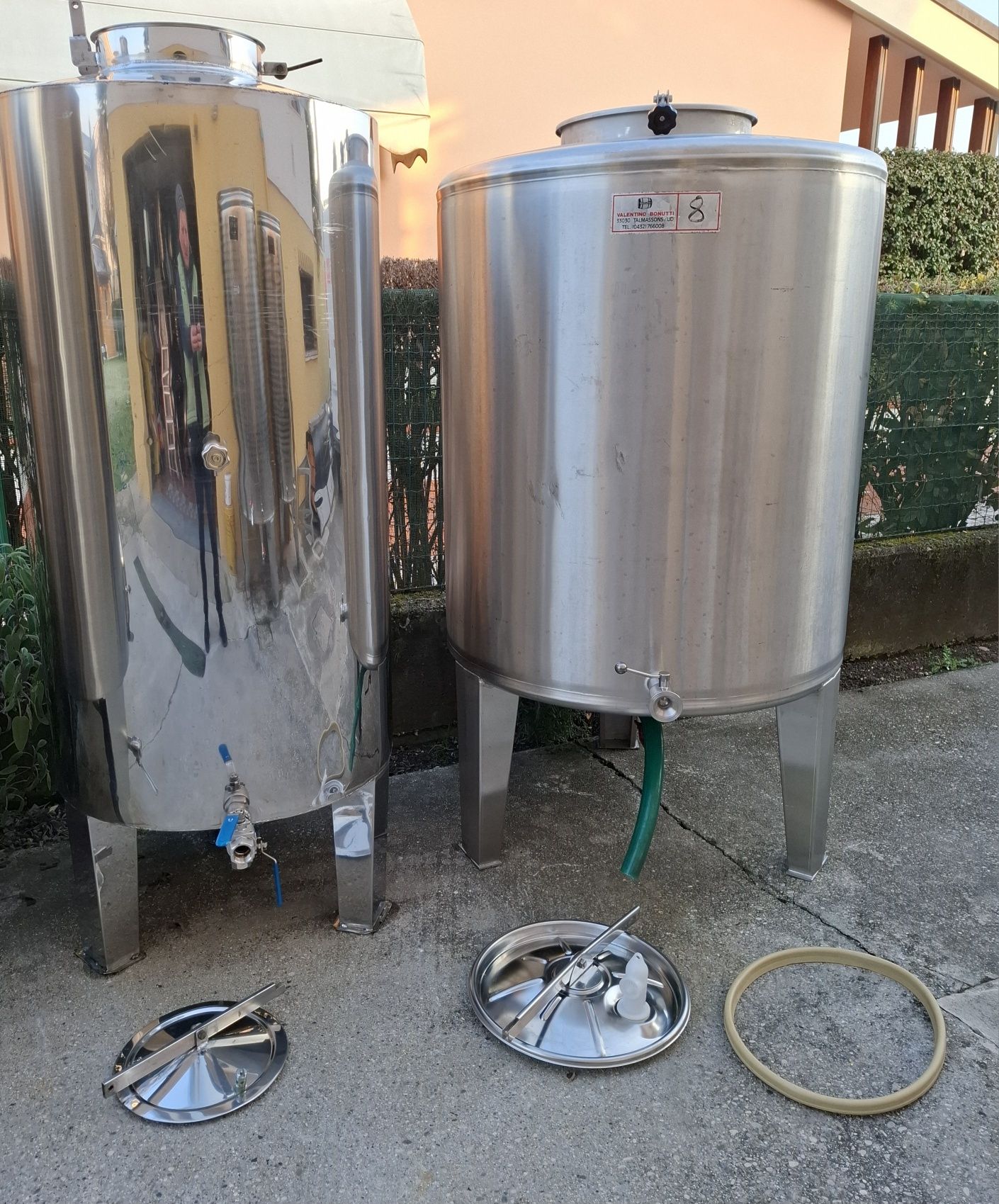 Butoi inox cu capac fix