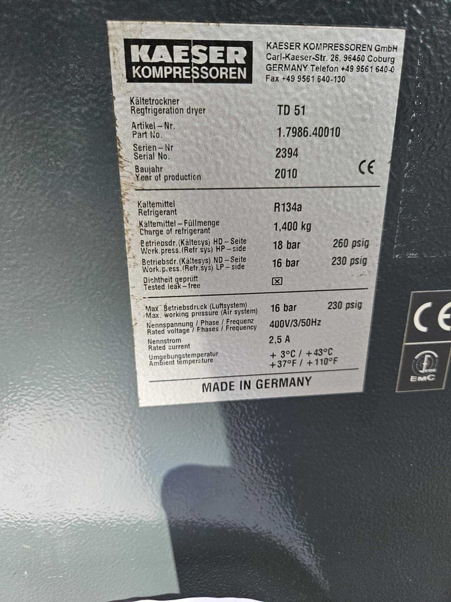 Изсушител за сгъстен въздух KAESER TD51