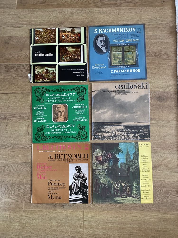 10 Viniluri: Chopin, Mozart, Vivaldi, Ceaikovski, Beethoven