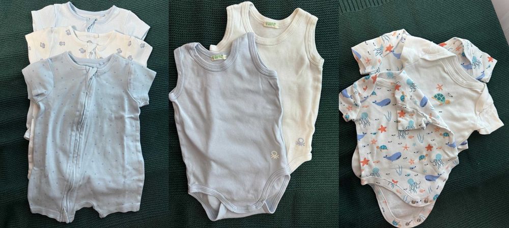 Голям лот дрешки за бебе Next, H&M, Benetton и подарък - 3-6 месеца