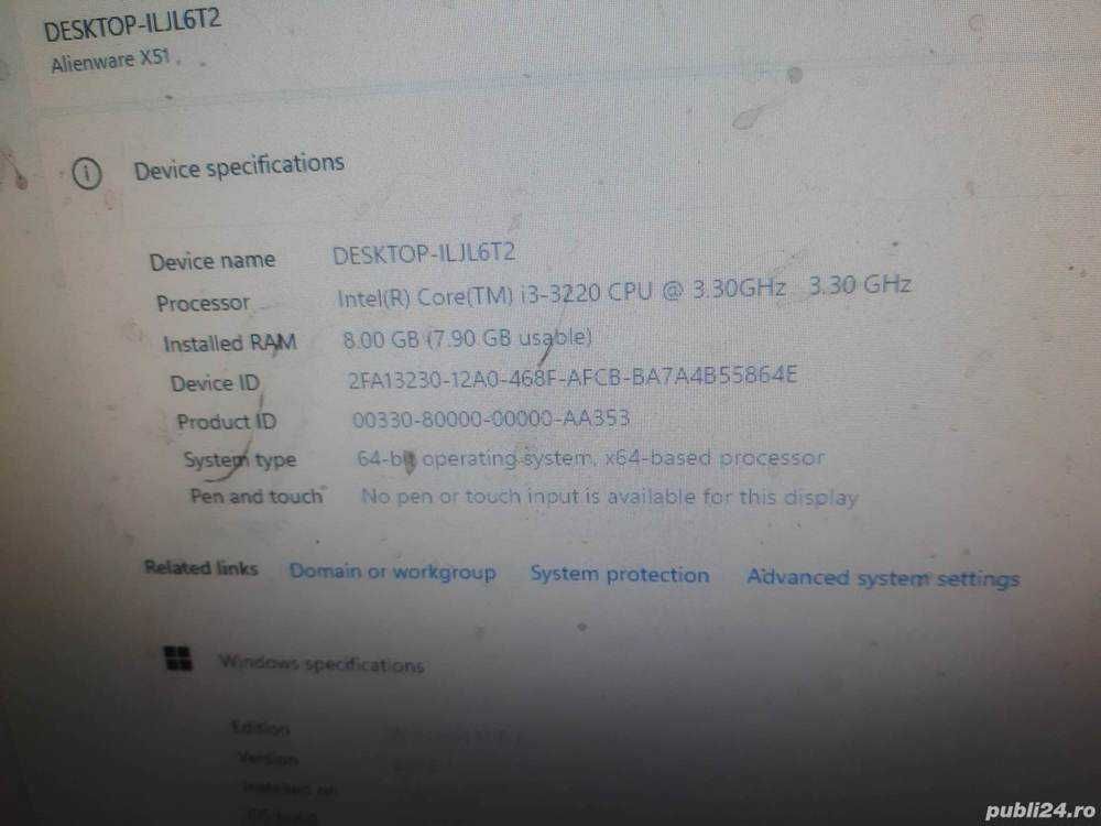 Placa de baza Dell AlienWare X51 -Intel-I3-3020-DDR 3-4G