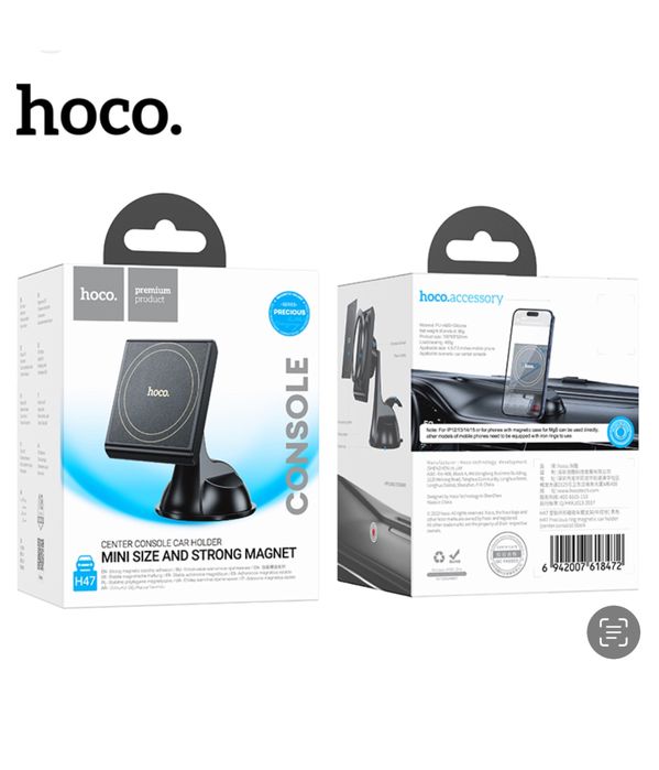 Incarcator HocoTelefon Auto Wireless Magsafe Prindere Ventuza Bord