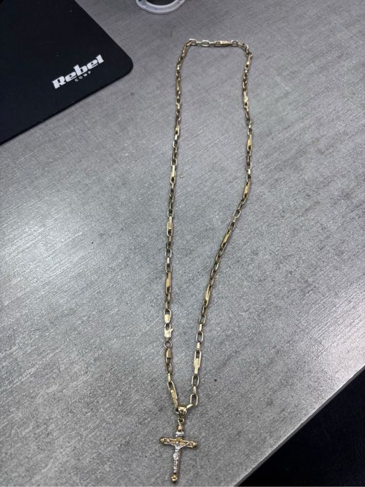 Lant si cruce aur 14k
