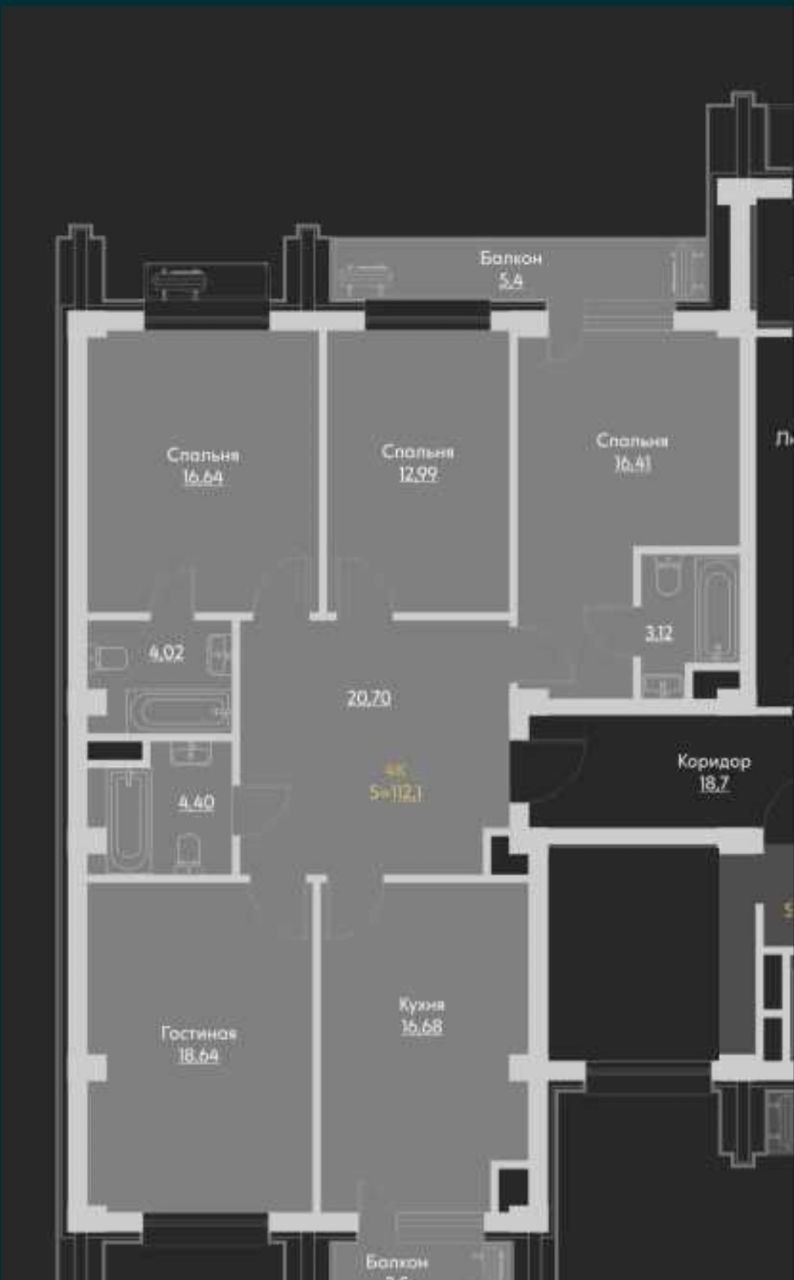 Продо ЖК Manhattan 4х ком. 112 кв.м состояние коробка