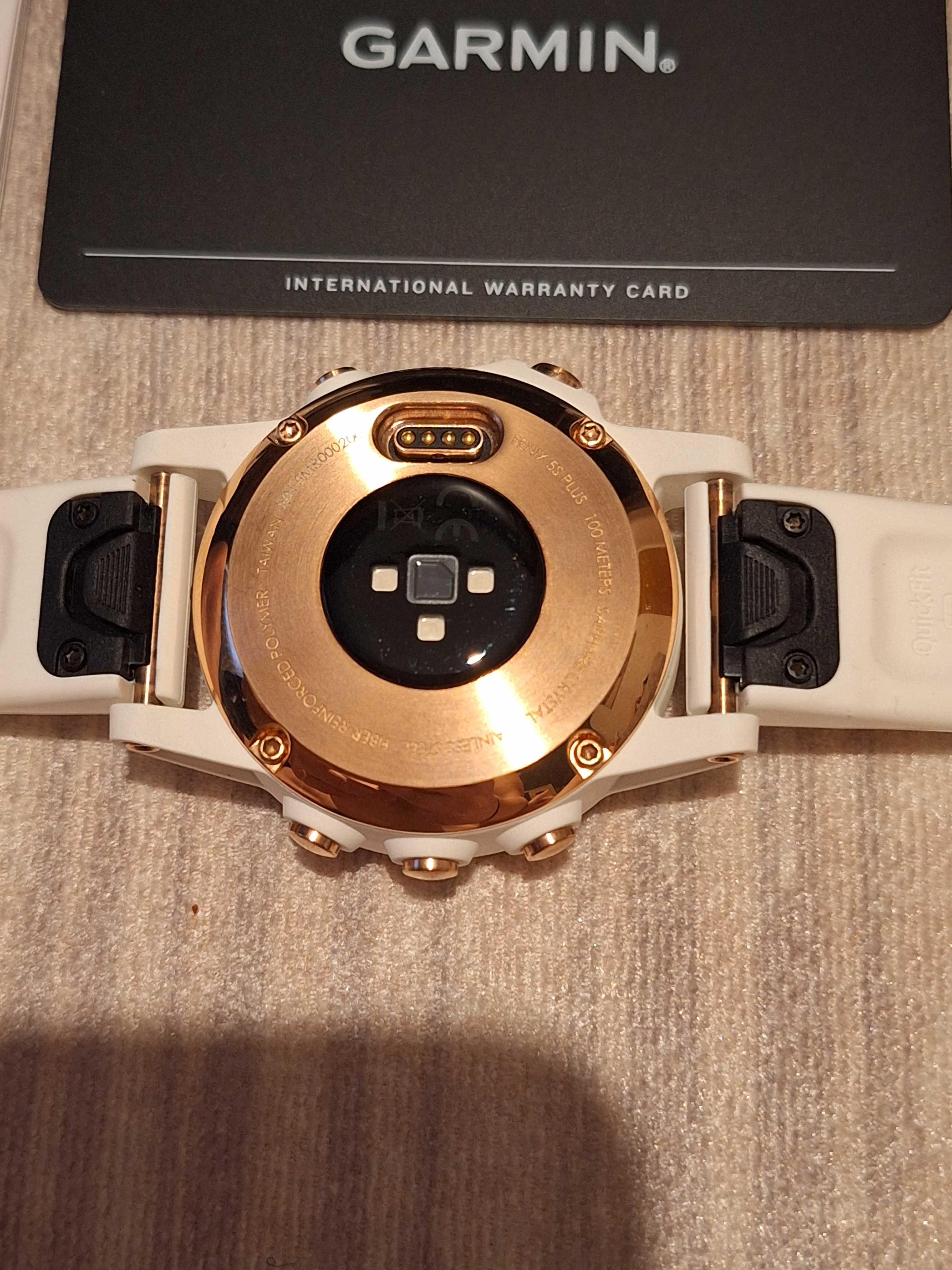 Garmin Fenix 5S Plus Safir,weiß mit rosegoldenem Mettalarmband
