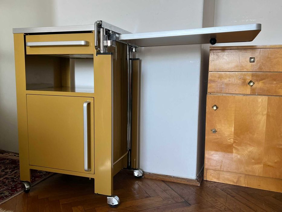 Noptiera pat spital cu măsuță pliabila și rabatabila