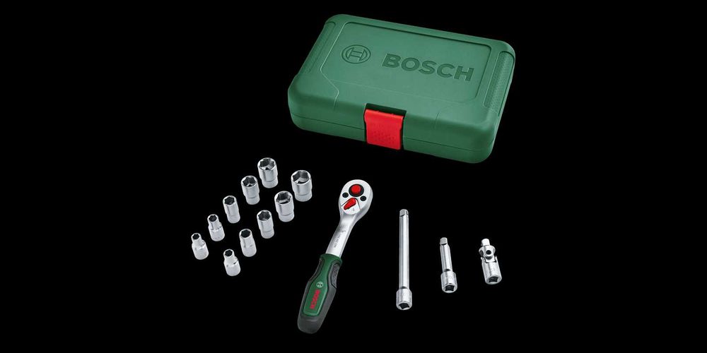 Промоция!Комплект гедоре 1/4`` тресчотка и вложки, 14 части Bosch