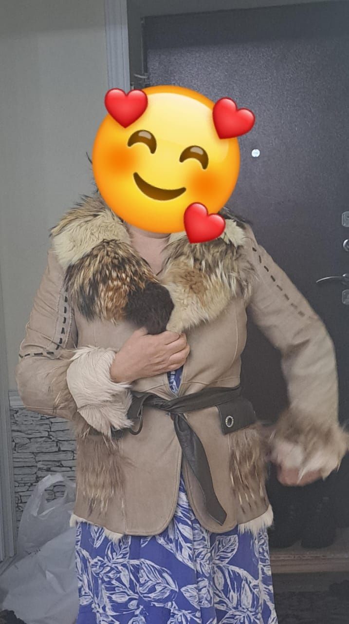 Дубленка из мокрой люкс кожи