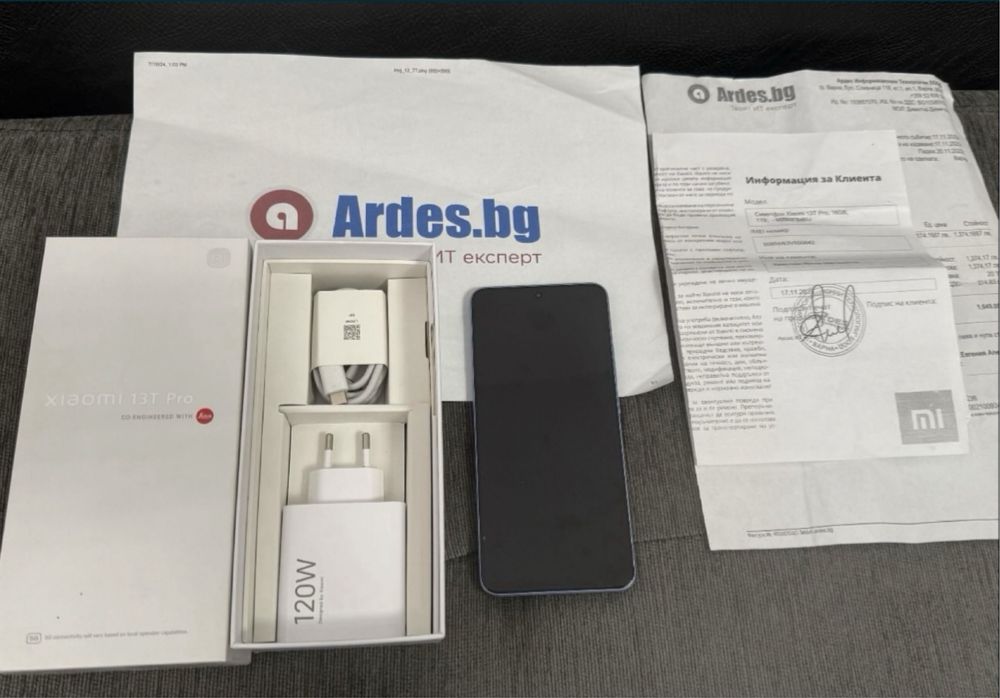 КАТО НОВ 1TB Xiaomi 13T Pro Гаранция Ardes до 2025 г. Blue