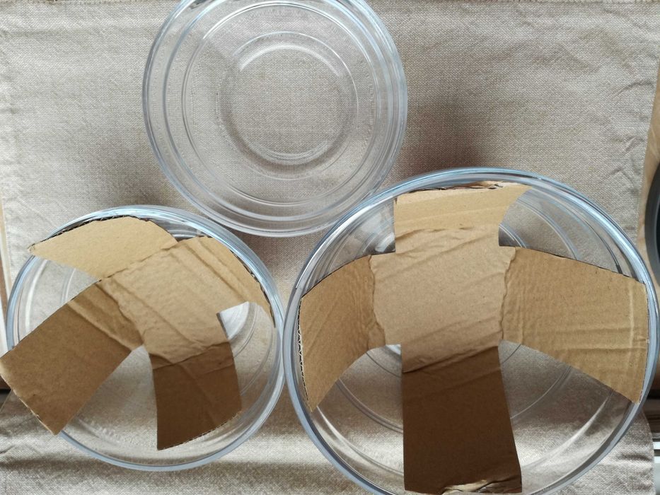 Set de 3 Boluri din Sticla cu capac din plastic +++ Inchidere ermetica