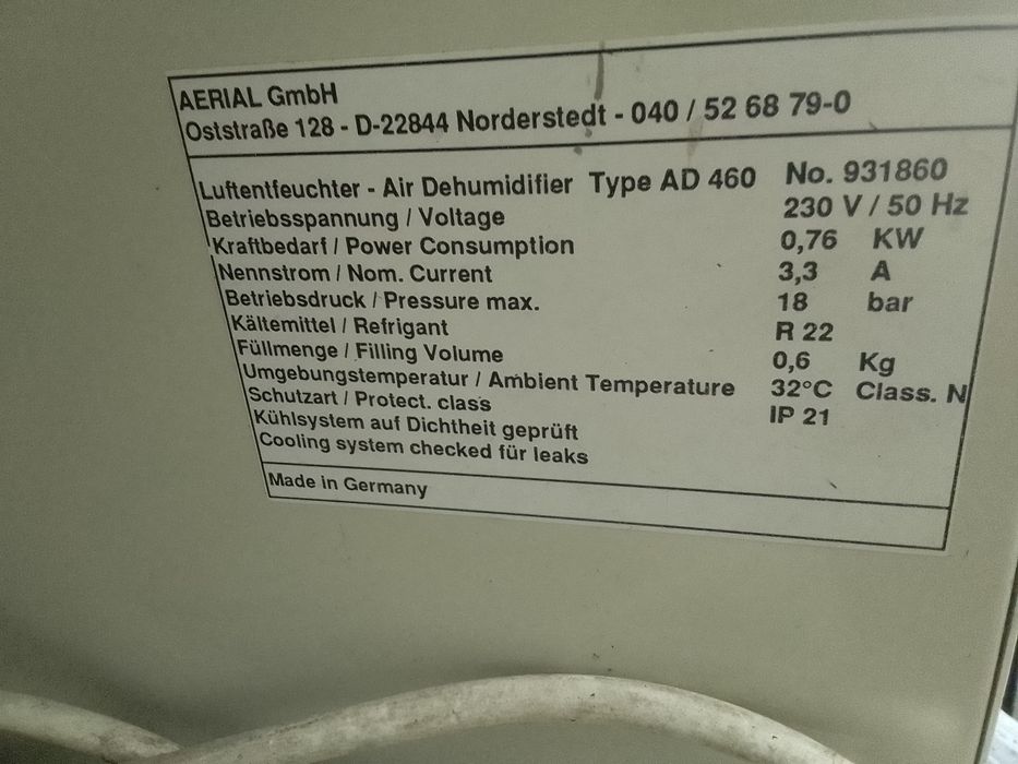 Vând dezumificator profesional piscine, constructii