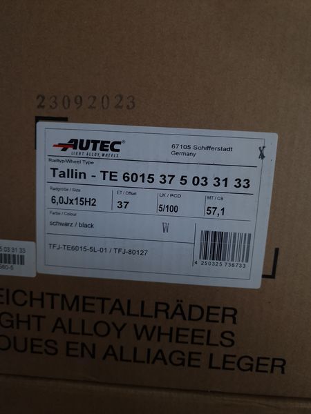 15цола 5х100 VW/Skoda/Toyota 5x100