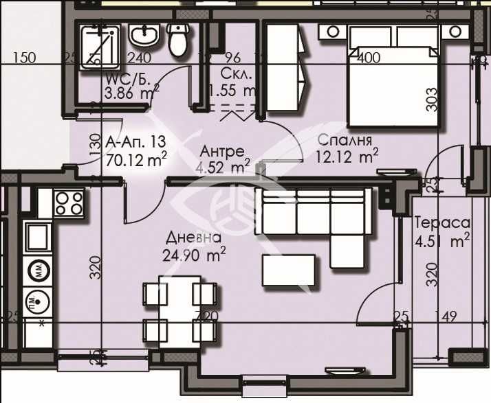 Продава се Двустаен апартамент в Бургас, Изгрев - 70 кв.м за 1253 €/кв.м - Снимка #1