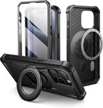 Калъф Dexnor за iPhone 15 Pro Max Съвместим с MagSafe, стойка, черен