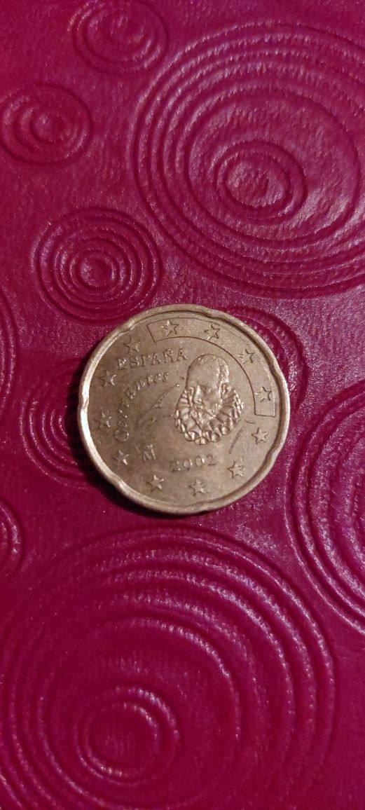 Vând monedă 20 cenți  din 2002 Spania