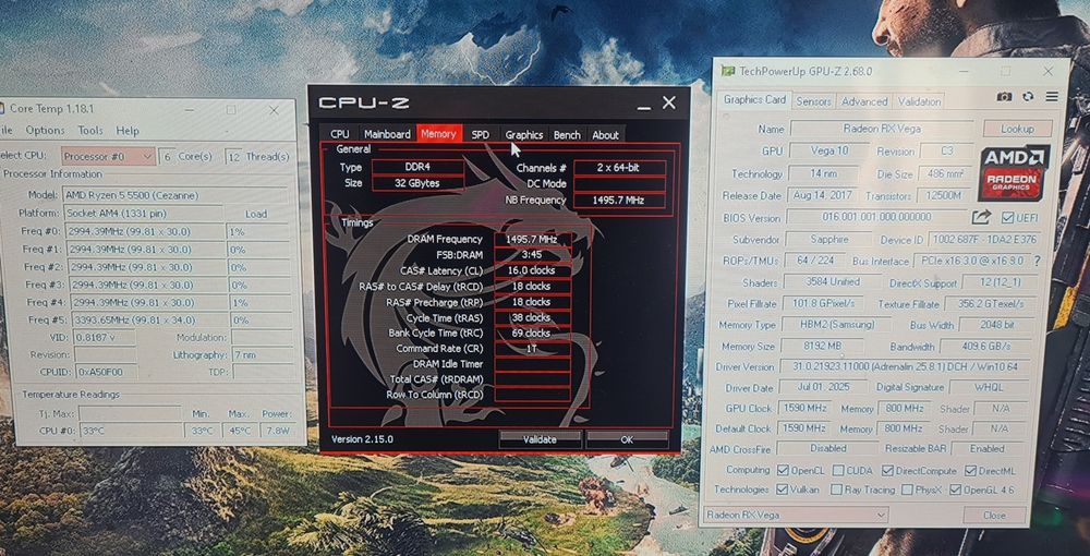 Unitate PC Gaming Ryzen 5 5500 video 8GB VEGA 56 32 GB RAM SSD